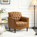 Tufted Vegan Leather Accent Chair Upholstered Armchair