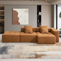 L Shaped Modular Cloud Sofa, Sectional Corduroy Couch