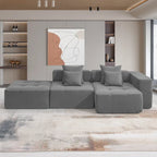 L Shaped Modular Cloud Sofa, Sectional Corduroy Couch