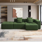 L Shaped Modular Cloud Sofa, Sectional Corduroy Couch