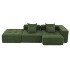 L Shaped Modular Cloud Sofa, Sectional Corduroy Couch