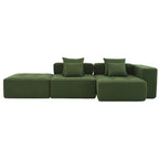 L Shaped Modular Cloud Sofa, Sectional Corduroy Couch