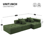 L Shaped Modular Cloud Sofa, Sectional Corduroy Couch