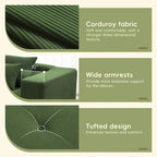 L Shaped Modular Cloud Sofa, Sectional Corduroy Couch