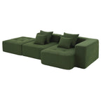 L Shaped Modular Cloud Sofa, Sectional Corduroy Couch