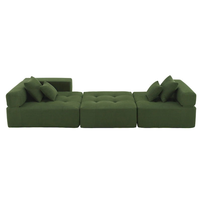 L Shaped Modular Cloud Sofa, Sectional Corduroy Couch