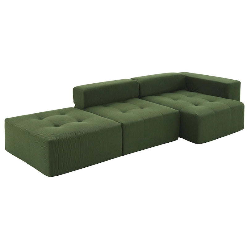 L Shaped Modular Cloud Sofa, Sectional Corduroy Couch