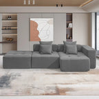 L Shaped Modular Cloud Sofa, Sectional Corduroy Couch