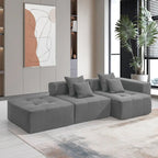 L Shaped Modular Cloud Sofa, Sectional Corduroy Couch