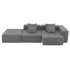 L Shaped Modular Cloud Sofa, Sectional Corduroy Couch