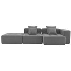L Shaped Modular Cloud Sofa, Sectional Corduroy Couch
