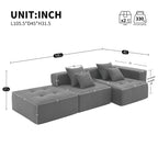 L Shaped Modular Cloud Sofa, Sectional Corduroy Couch