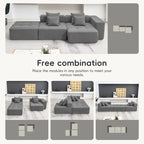 L Shaped Modular Cloud Sofa, Sectional Corduroy Couch