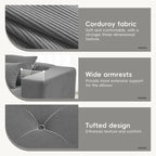 L Shaped Modular Cloud Sofa, Sectional Corduroy Couch