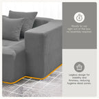 L Shaped Modular Cloud Sofa, Sectional Corduroy Couch