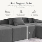 L Shaped Modular Cloud Sofa, Sectional Corduroy Couch