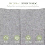 Queen Size Platform Bed with Vertical Channel Wingback Headboard - Upholstered Bed with Footboard Storage, Grey Linen Fabric Bed