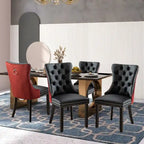 Solid Wood Velvet Upholstered Dining Chair Set of 4
