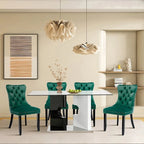 Solid Wood Velvet Upholstered Dining Chair Set of 4