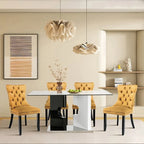 Solid Wood Velvet Upholstered Dining Chair Set of 4