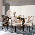 Solid Wood Velvet Upholstered Dining Chair Set of 4