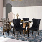 Solid Wood Velvet Upholstered Dining Chair Set of 4
