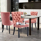 Solid Wood Velvet Upholstered Dining Chair Set of 4