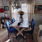 Solid Wood Velvet Upholstered Dining Chair Set of 4