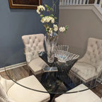 Solid Wood Velvet Upholstered Dining Chair Set of 4