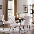 Solid Wood Velvet Upholstered Dining Chair Set of 4