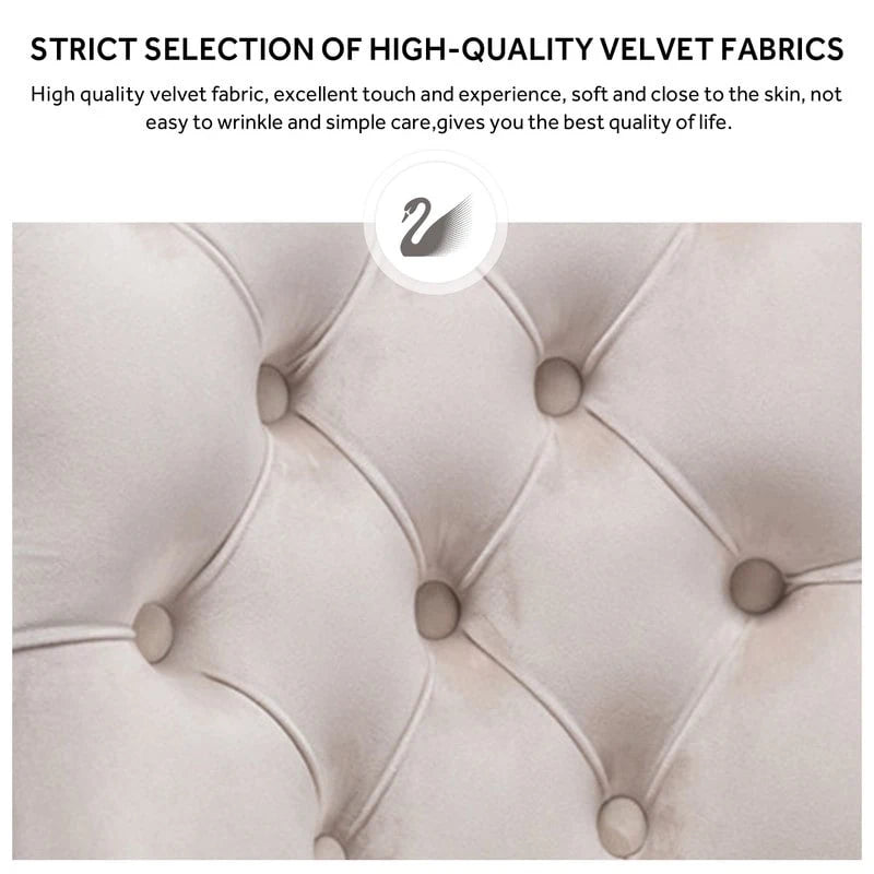 Solid Wood Velvet Upholstered Dining Chair Set of 4