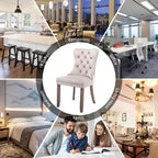 Solid Wood Velvet Upholstered Dining Chair Set of 4