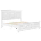 White King Size Traditional Pinewood Bed with Wooden Slats Support