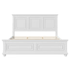 White King Size Traditional Pinewood Bed with Wooden Slats Support