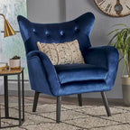 34.25 Velvet Wingback Arm Chair