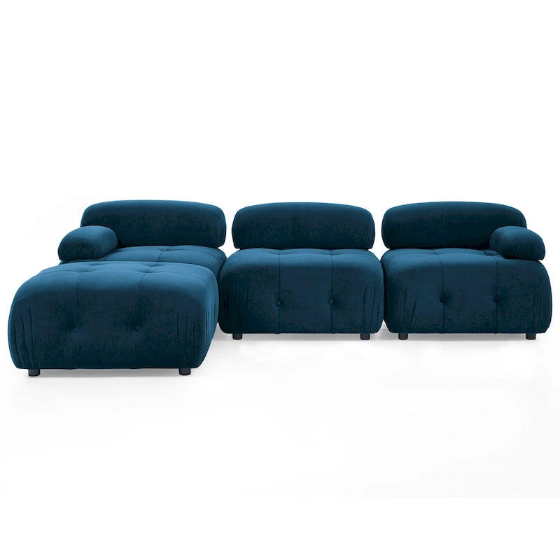 Blue 93 Modular L-Shaped 4-Seater Sofa with Reversible Ottoman