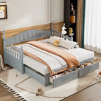 Twin Wooden Daybed with 2 Drawers & Trundle