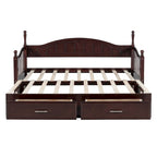 Twin Wooden Daybed with 2 Drawers & Trundle