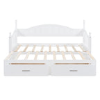 Twin Wooden Daybed with 2 Drawers & Trundle