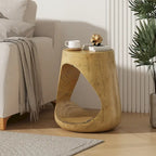 14.5 Modern Round Side Table with Stable Wide Base for Living Room or Bedroom