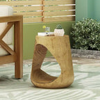 14.5 Modern Round Side Table with Stable Wide Base for Living Room or Bedroom