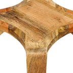 13 Boho Wooden Side Table with Handcrafted Wood Structure and Concave Design