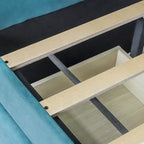 Twin Velvet Daybed with Drawers & Wood Slats