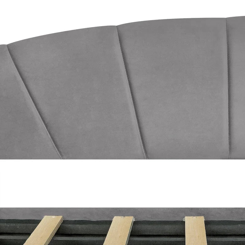 Twin Velvet Daybed with Drawers & Wood Slats