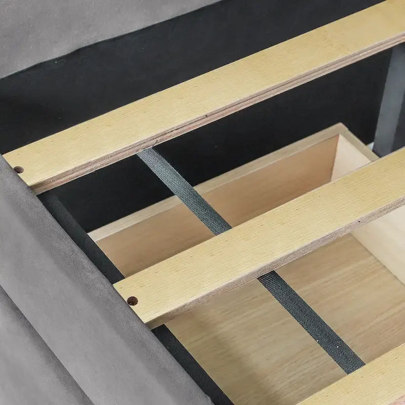 Twin Velvet Daybed with Drawers & Wood Slats