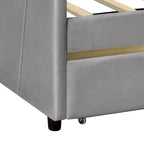 Twin Velvet Daybed with Drawers & Wood Slats