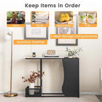 Costway 43.5 Console Table with Faux Marble Top & 2 Storage - See Details