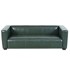 Green PU 3-Seater Sofa 80 Inch Tuxedo Design Contemporary Birch Wood Legs
