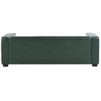 Green PU 3-Seater Sofa 80 Inch Tuxedo Design Contemporary Birch Wood Legs