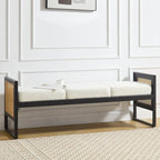 Fabric Upholstered Storage Bench for End of Bed, Entryway - 56.69L x 16.93W x 22.4H